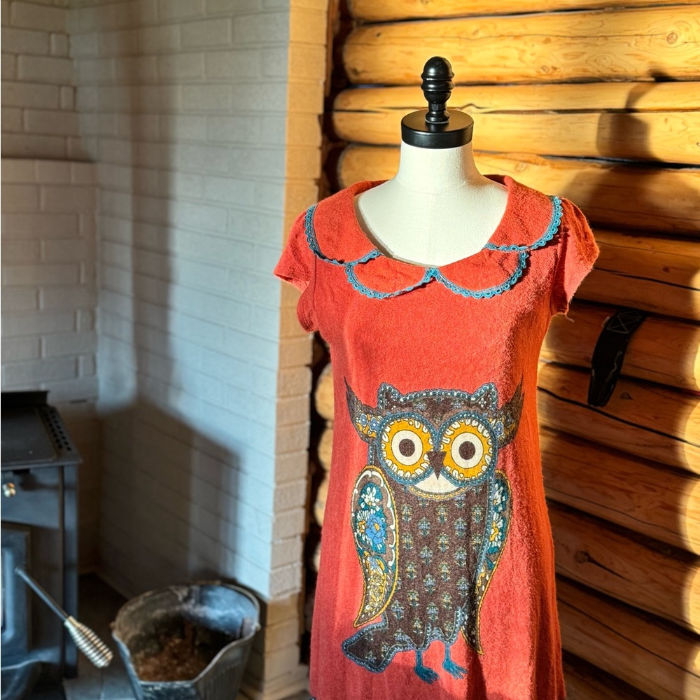 Yumi orange owl dress